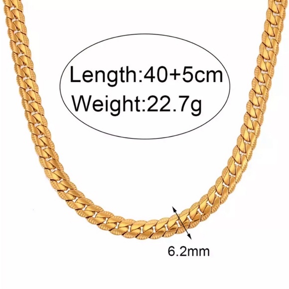 NEW 18K GOLD CHUNKY CHAIN NECKLACE, NICE NECKLACE, CUTE NECKLACE - Picture 5 of 5
